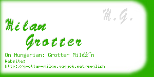 milan grotter business card